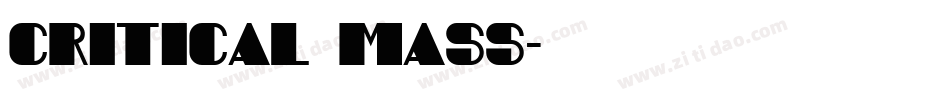 Critical Mass字体转换